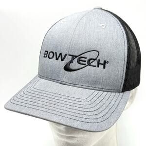 Bowtech Trucker Hat Mesh Back Baseball Cap Gray Black Archery Hunting Snapback